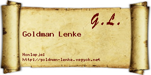 Goldman Lenke névjegykártya